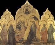 Lorenzo Monaco The Annunciation with Saints Catherine,Anthony Abbot,Procolo,and Francis oil painting